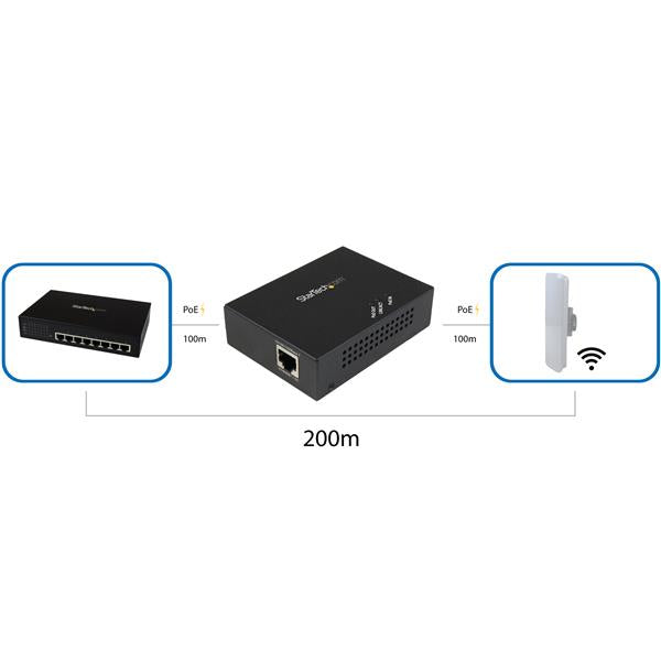 StarTech.com POEEXT1GAT network extender Network repeater Black