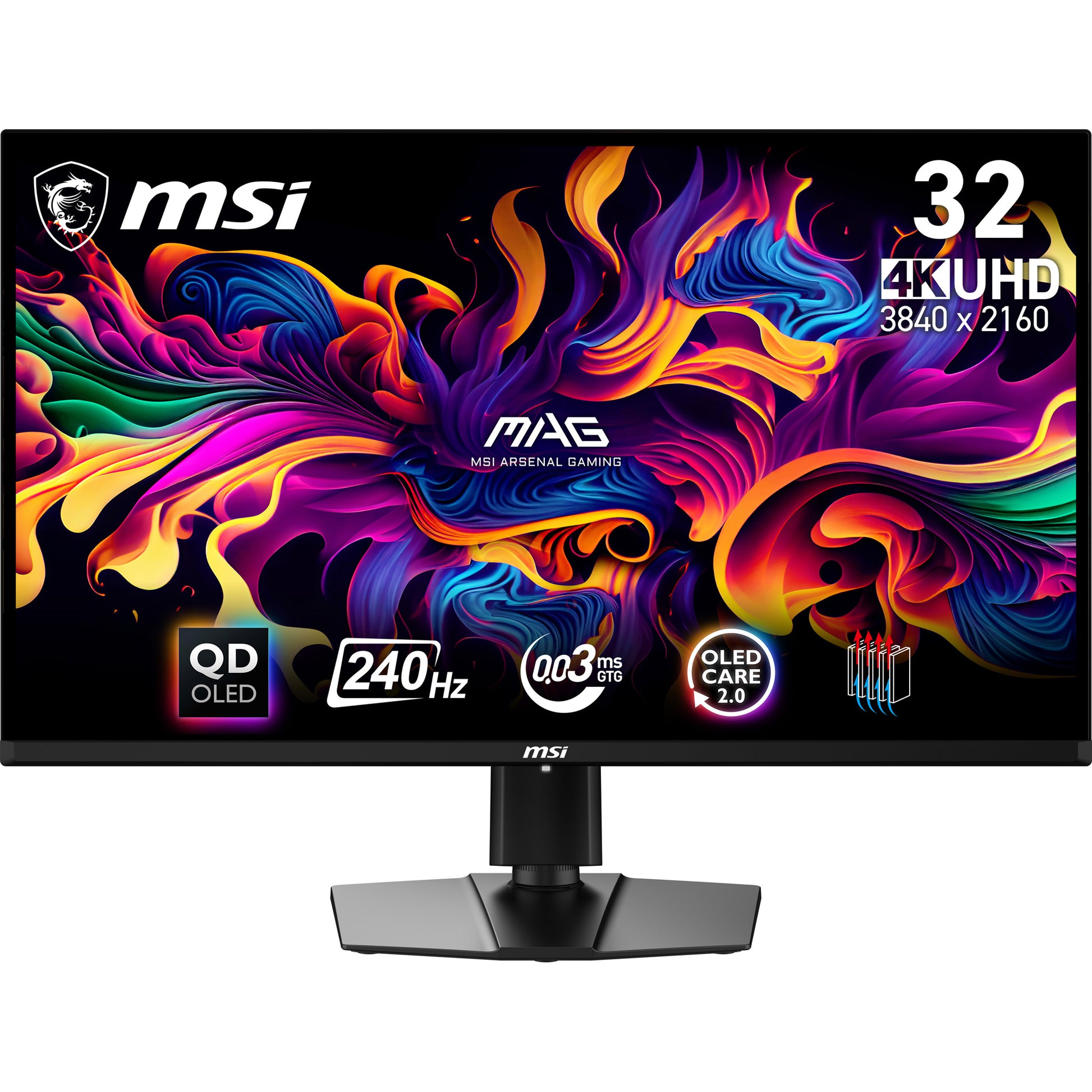 MSI MAG 321UPX QD-OLED computer monitor 31.5" 3840 x 2160 pixels 4K Ultra HD Black