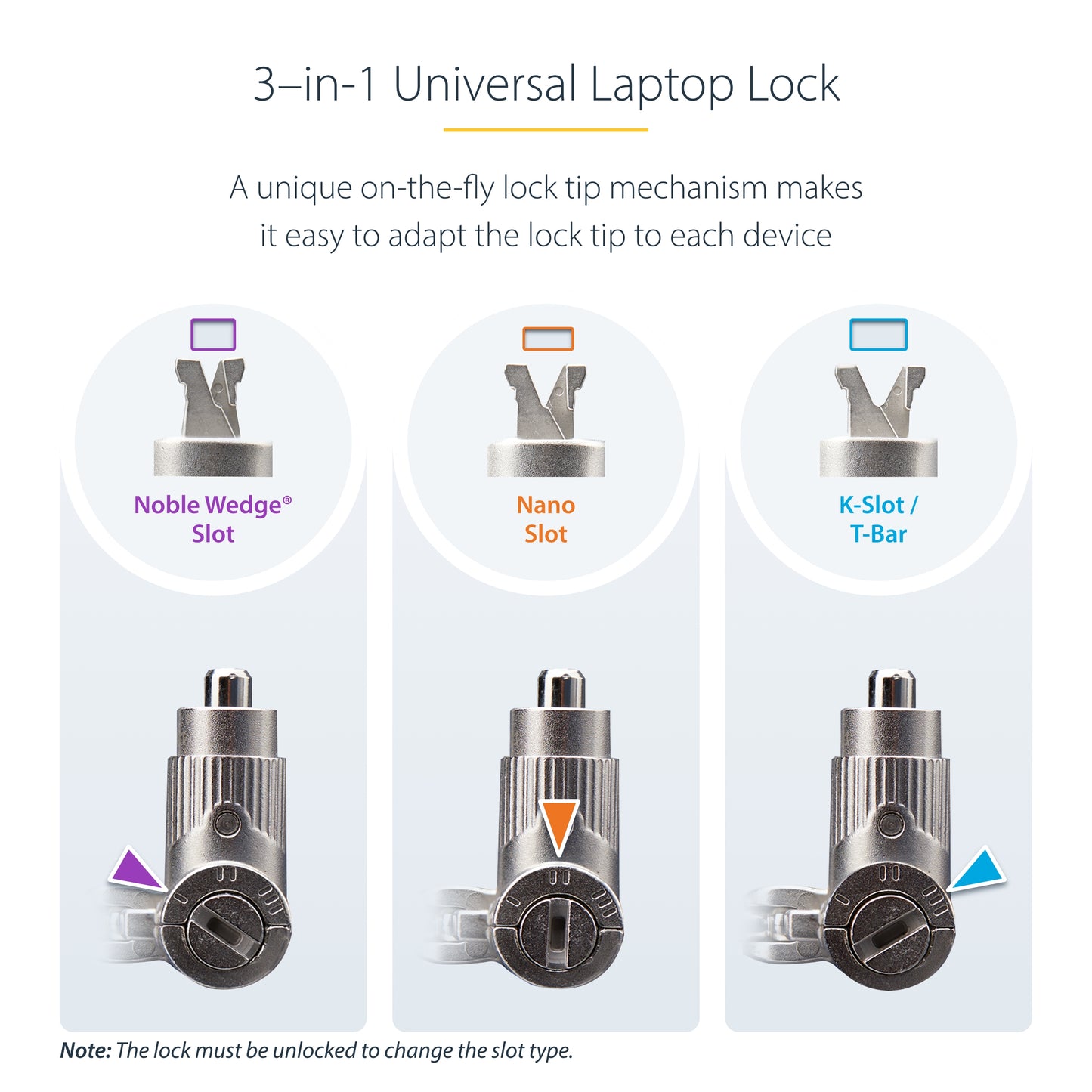 StarTech.com UNIVKA25-LAPTOP-LOCK cable lock Black 78.7" (2 m)