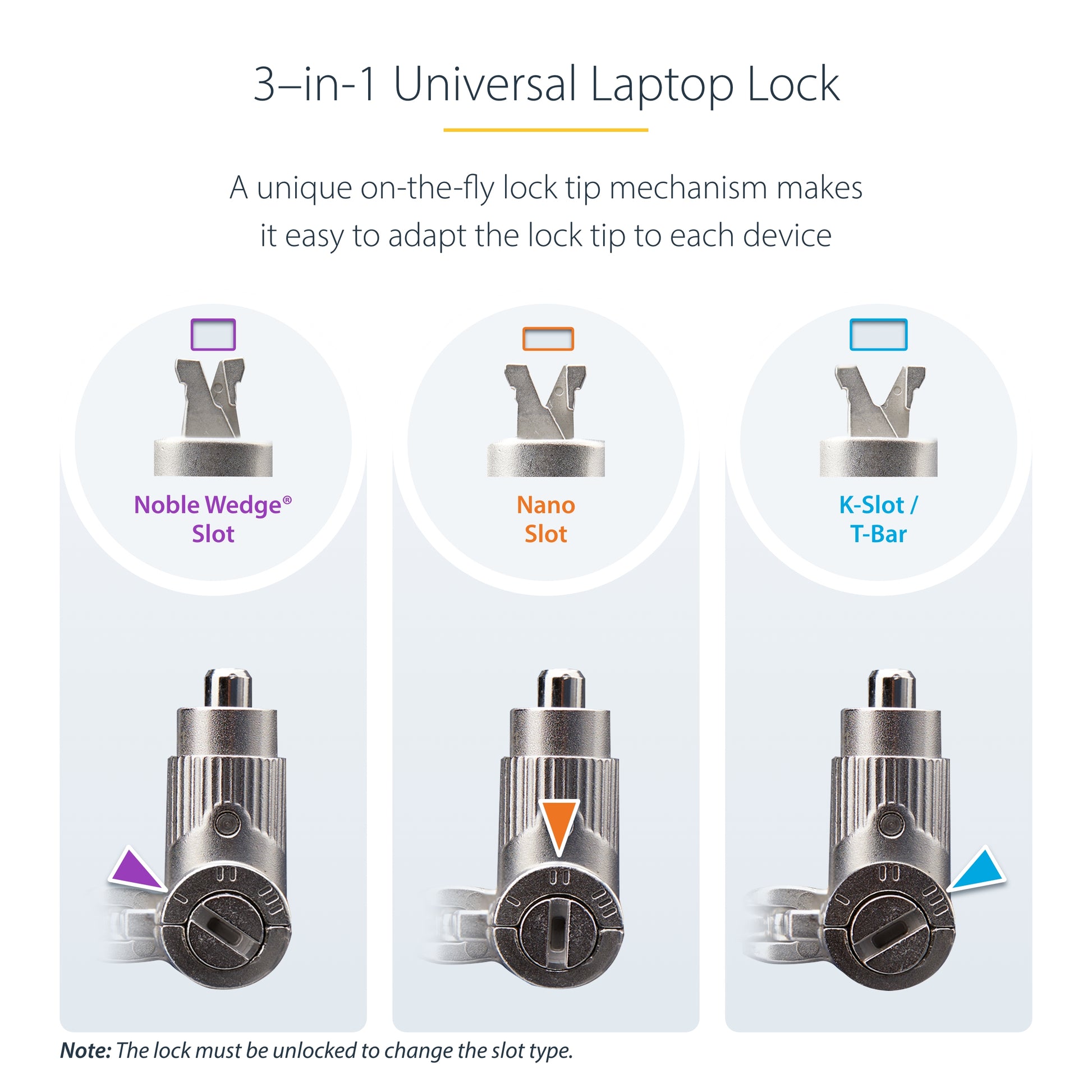 StarTech.com UNIVKA25-LAPTOP-LOCK cable lock Black 78.7" (2 m)