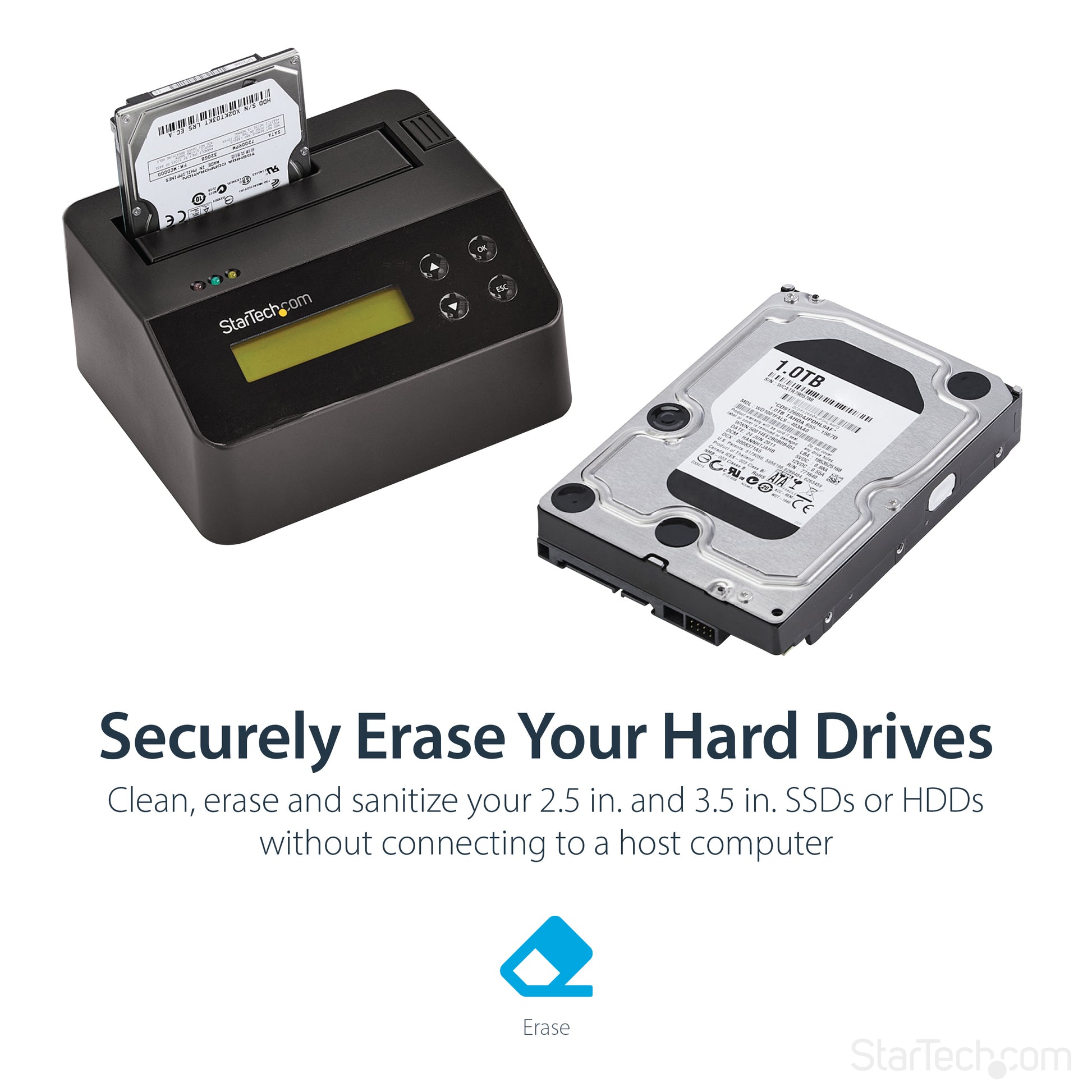 StarTech.com SDOCK1EU3P data storage device part/accessory Disk drive eraser
