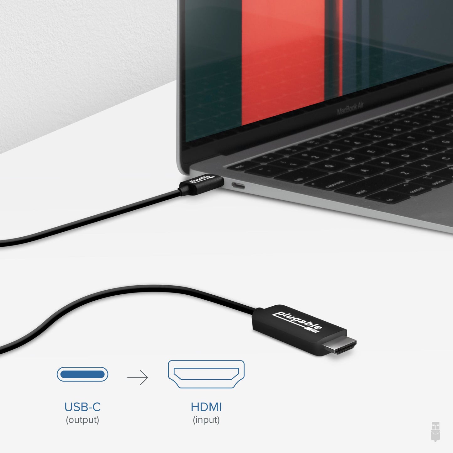 Plugable Technologies USBC-HDMI-CABLE video cable adapter 70.9" (1.8 m) USB Type-C HDMI Type A (Standard) Black