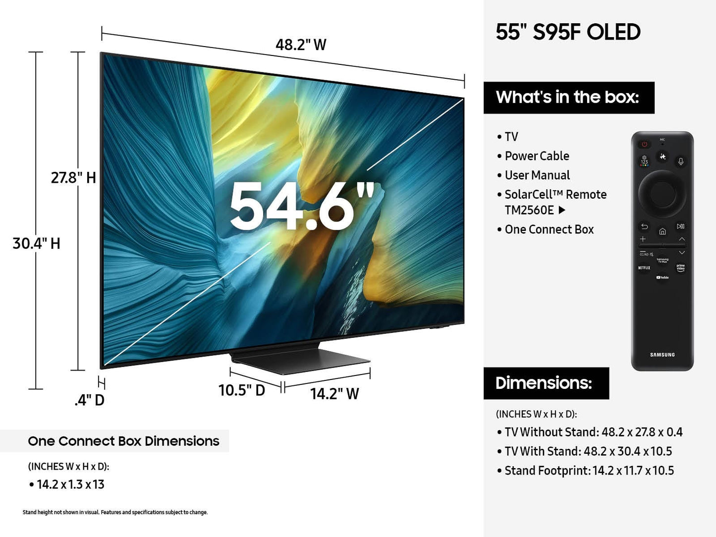 Samsung Series 9 QN55S95FAFXZA TV 55" 4K Ultra HD Smart TV Wi-Fi Black