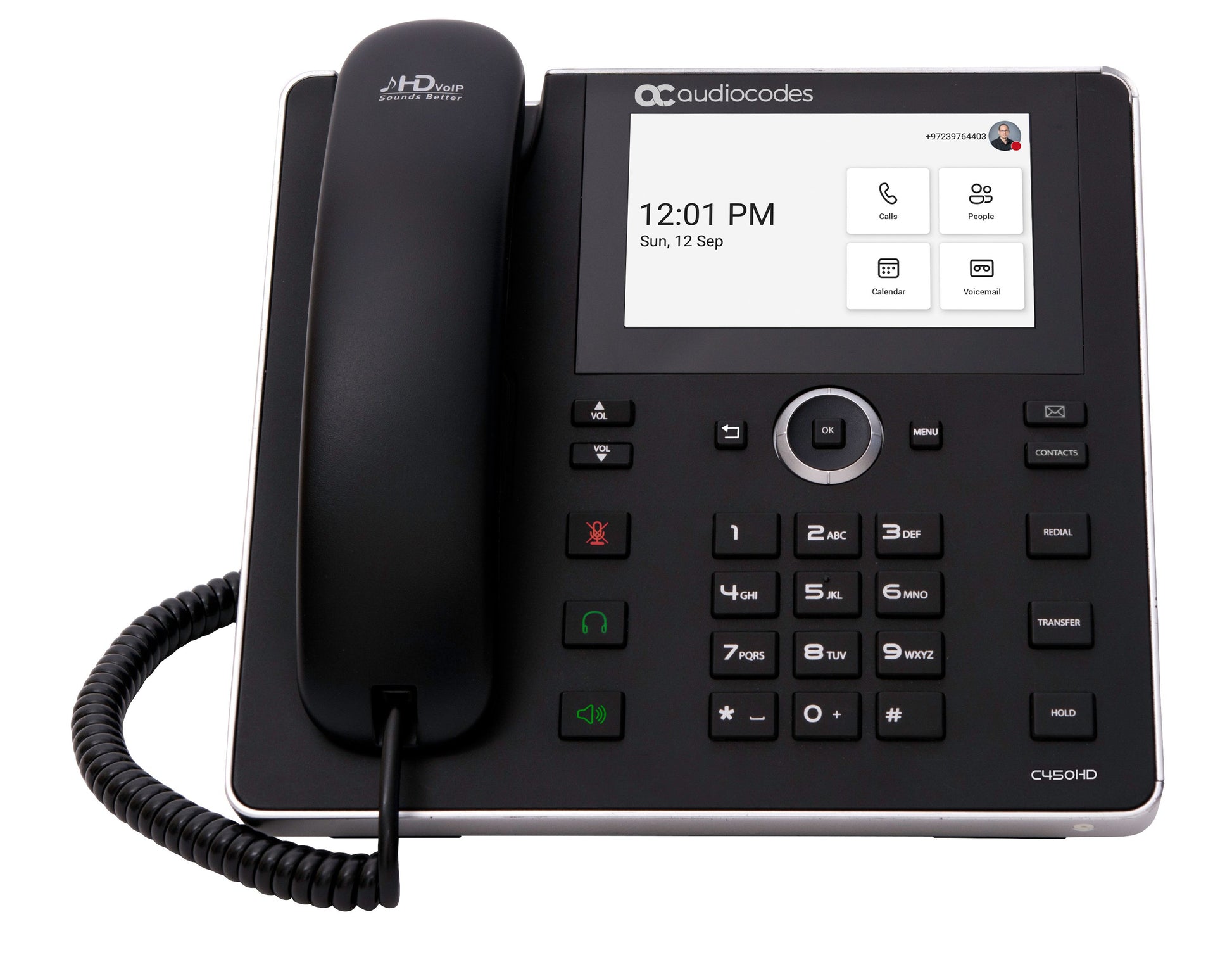 AudioCodes C450HD IP phone Black 8 lines TFT