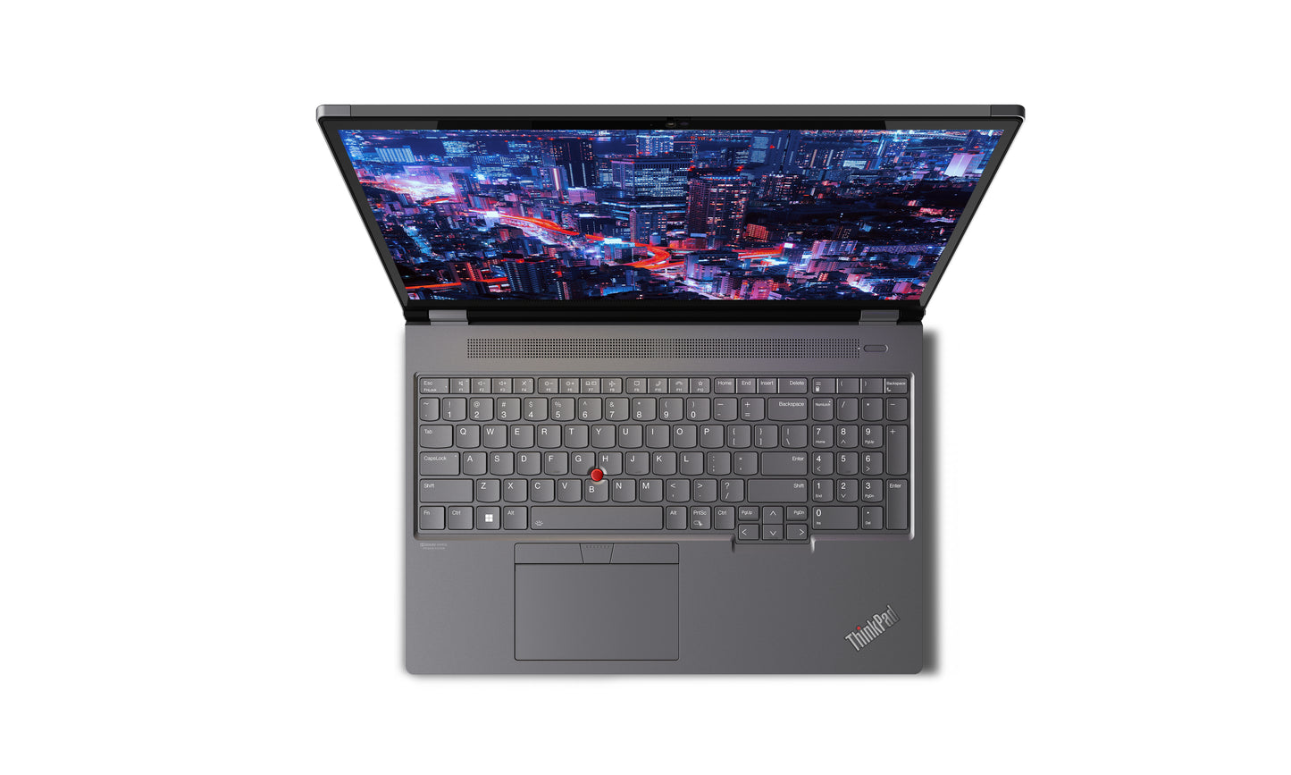 Lenovo ThinkPad P16 Gen 2 Intel® Core™ i7 i7-14700HX Mobile workstation 16" WQXGA 16 GB DDR5-SDRAM 512 GB SSD NVIDIA RTX 1000 Ada Wi-Fi 6E (802.11ax) Windows 11 Pro English Gray, Black