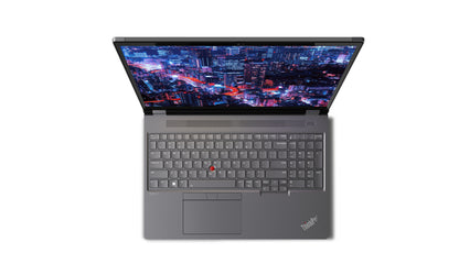 Lenovo ThinkPad P16 Gen 2 Intel® Core™ i7 i7-14700HX Mobile workstation 16" WQXGA 16 GB DDR5-SDRAM 512 GB SSD NVIDIA RTX 1000 Ada Wi-Fi 6E (802.11ax) Windows 11 Pro English Gray, Black