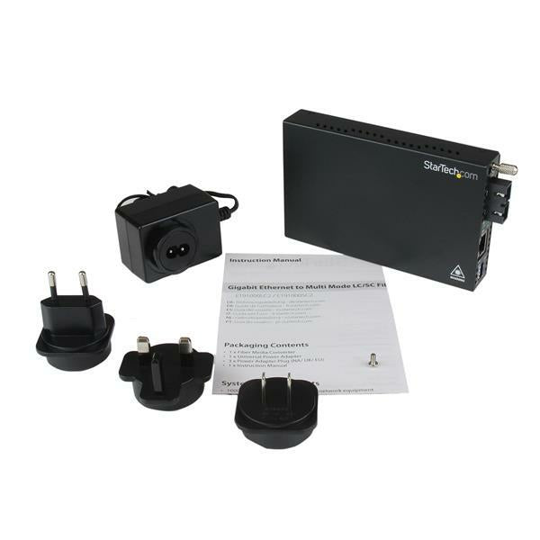 StarTech.com ET91000SC2 network media converter 2000 Mbit/s 850 nm Multi-mode Black