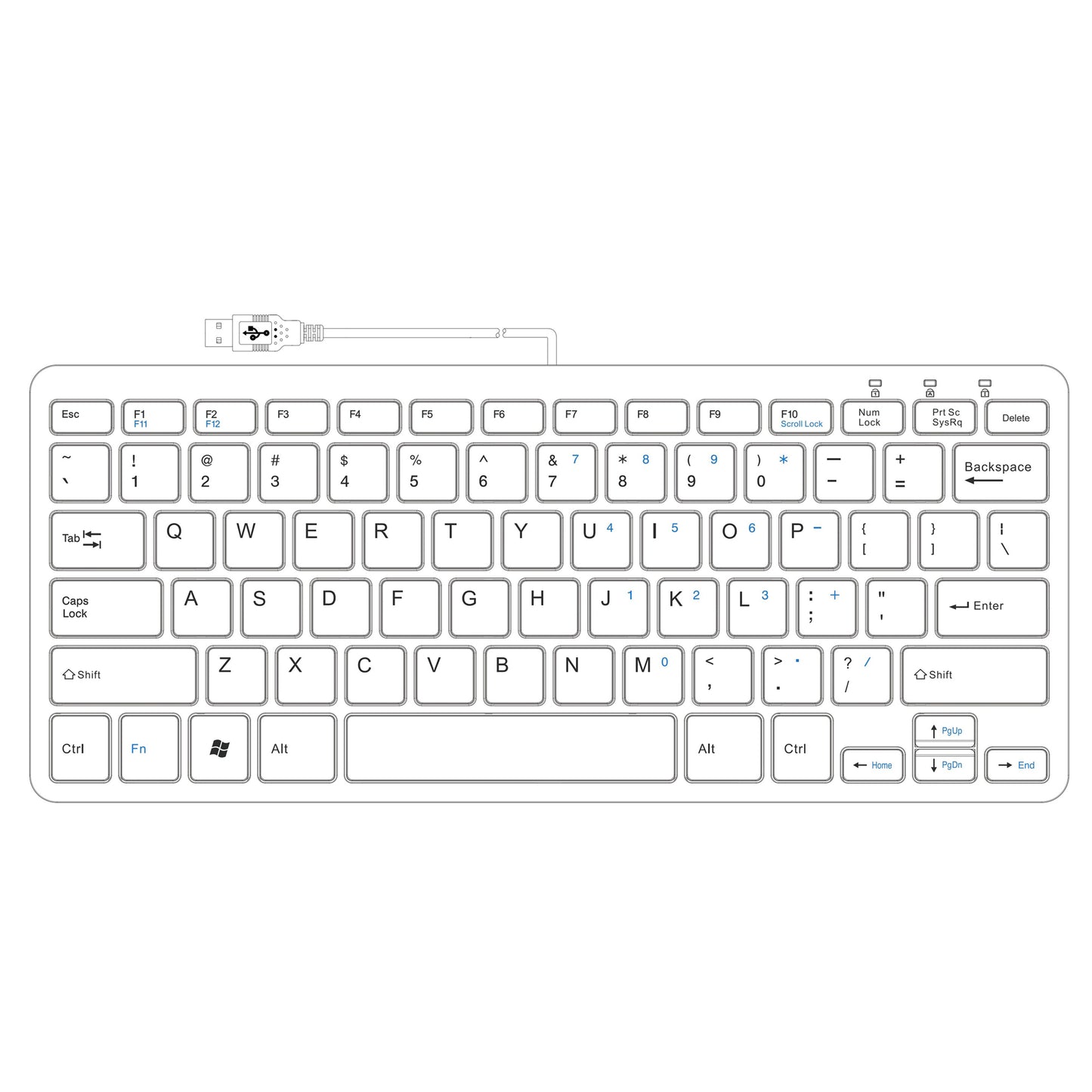 R-Go Tools Ergonomic keyboard R-Go Compact, compact keyboard, flat design, QWERTY (US), wired, black
