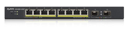 Zyxel GS1900-10HP network switch Managed L2 Gigabit Ethernet (10/100/1000) Power over Ethernet (PoE) Black
