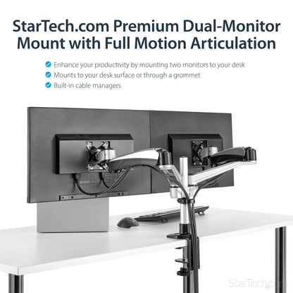 StarTech.com ARMDUAL30 monitor mount / stand 30" Desk Black, Silver