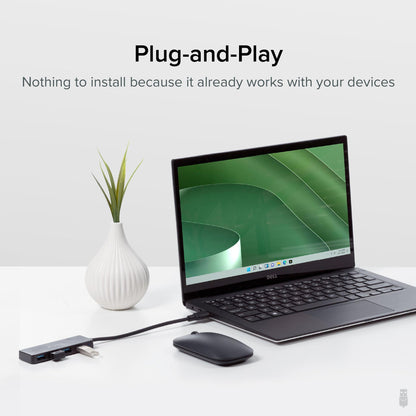 Plugable Technologies USB3-HUB4A interface hub USB 3.2 Gen 1 (3.1 Gen 1) Type-A 5000 Mbit/s Black