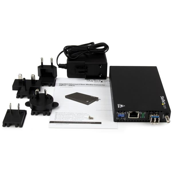StarTech.com ET91000SM20 network media converter 2000 Mbit/s 1310 nm Single-mode Black