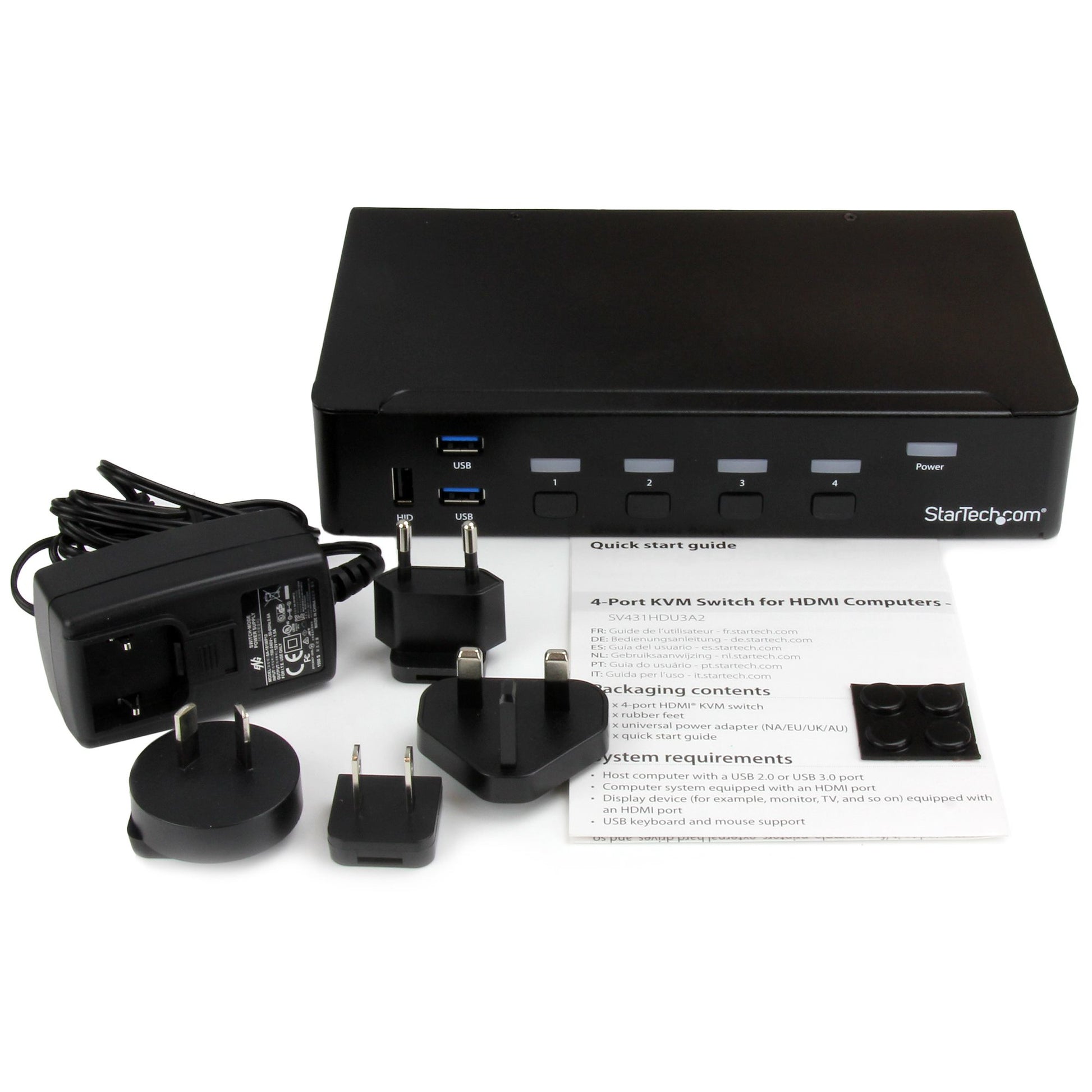 StarTech.com SV431HDU3A2 KVM switch Rack mounting Black