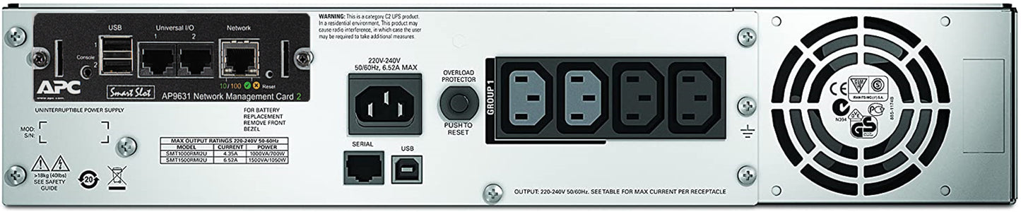APC Smart-UPS 1500VA uninterruptible power supply (UPS) Line-Interactive 1.5 kVA 1000 W 4 AC outlet(s)