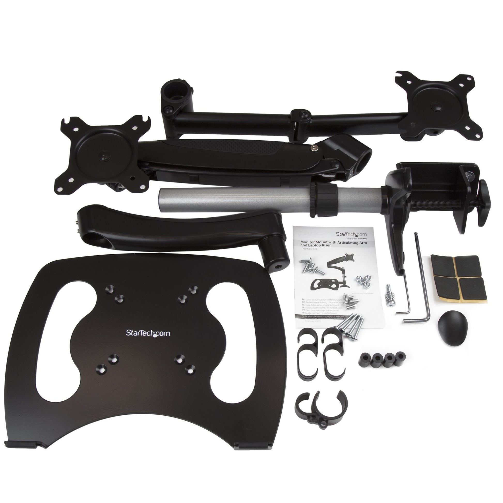 StarTech.com ARMUNONB monitor mount / stand 27" Desk Aluminum, Black