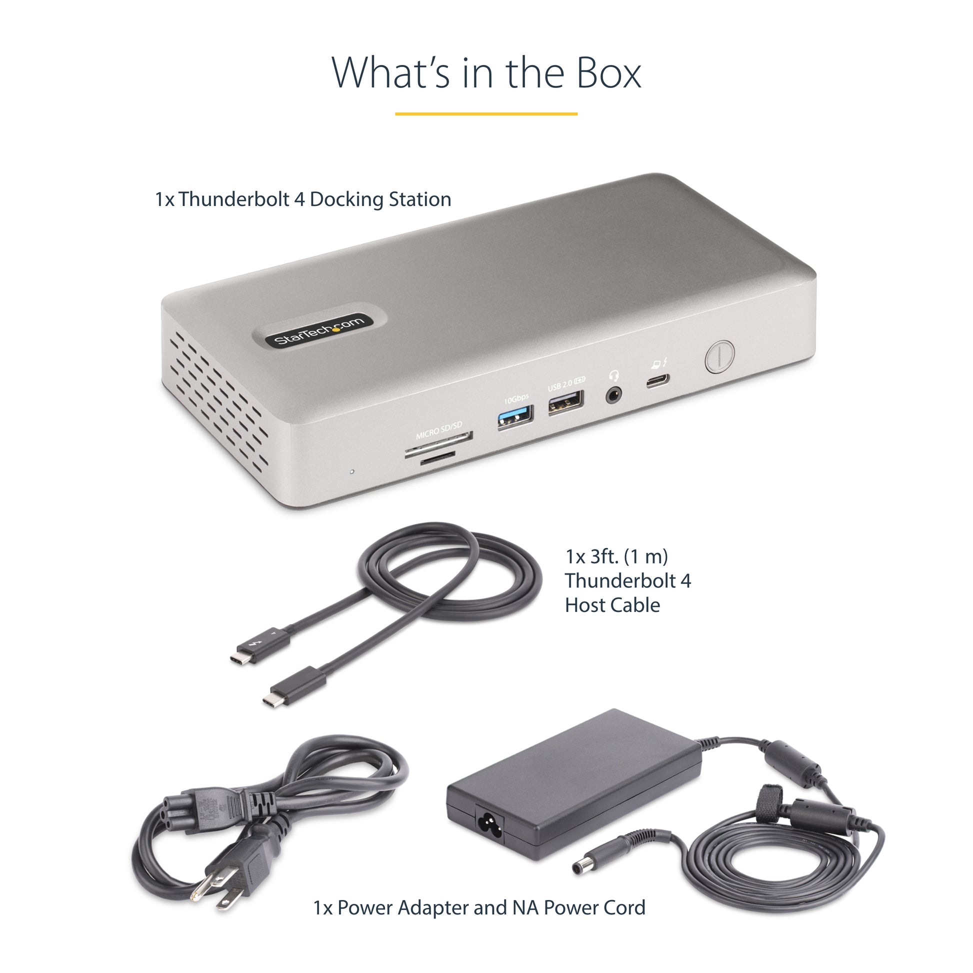 StarTech.com 132N-TB4USB4DOCK laptop dock/port replicator Wired Thunderbolt 4 Gray