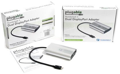 Plugable Technologies TBT3-DP2X USB graphics adapter 5120 x 2880 pixels Black, Silver