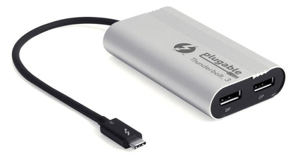 Plugable Technologies TBT3-DP2X USB graphics adapter 5120 x 2880 pixels Black, Silver