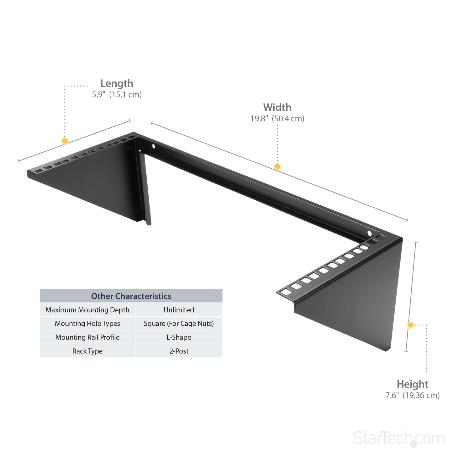 StarTech.com RK419WALLV rack cabinet 4U Wall mounted rack Black