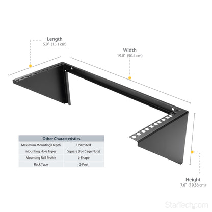 StarTech.com RK419WALLV rack cabinet 4U Wall mounted rack Black