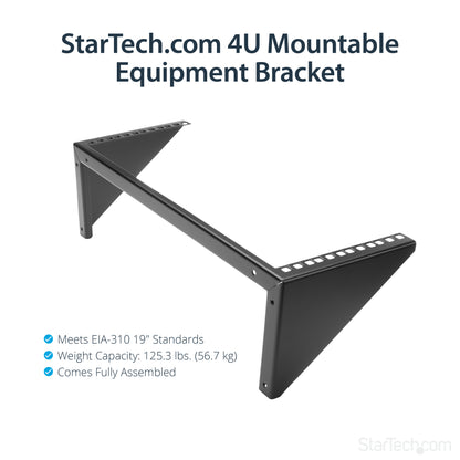 StarTech.com RK419WALLV rack cabinet 4U Wall mounted rack Black