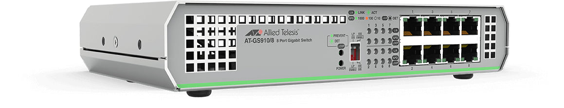 Allied Telesis GS910/8 Unmanaged Gigabit Ethernet (10/100/1000) Gray