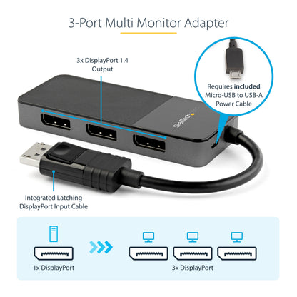 StarTech.com MST14DP123DP video splitter DisplayPort 3x DisplayPort