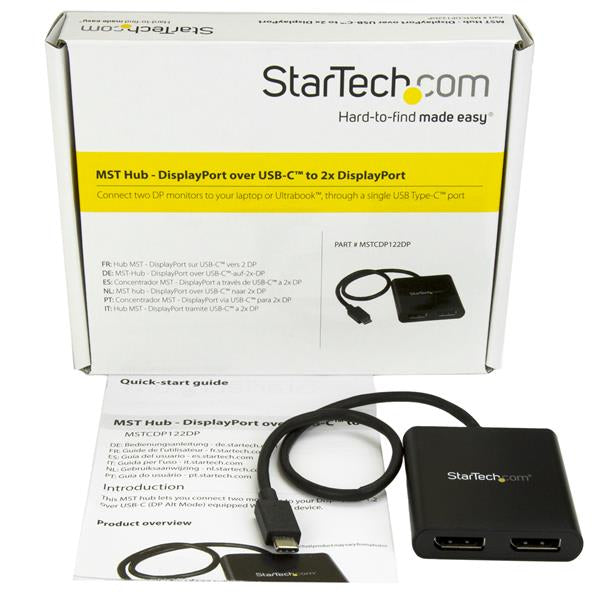 StarTech.com MSTCDP122DP USB graphics adapter 3840 x 2160 pixels Black