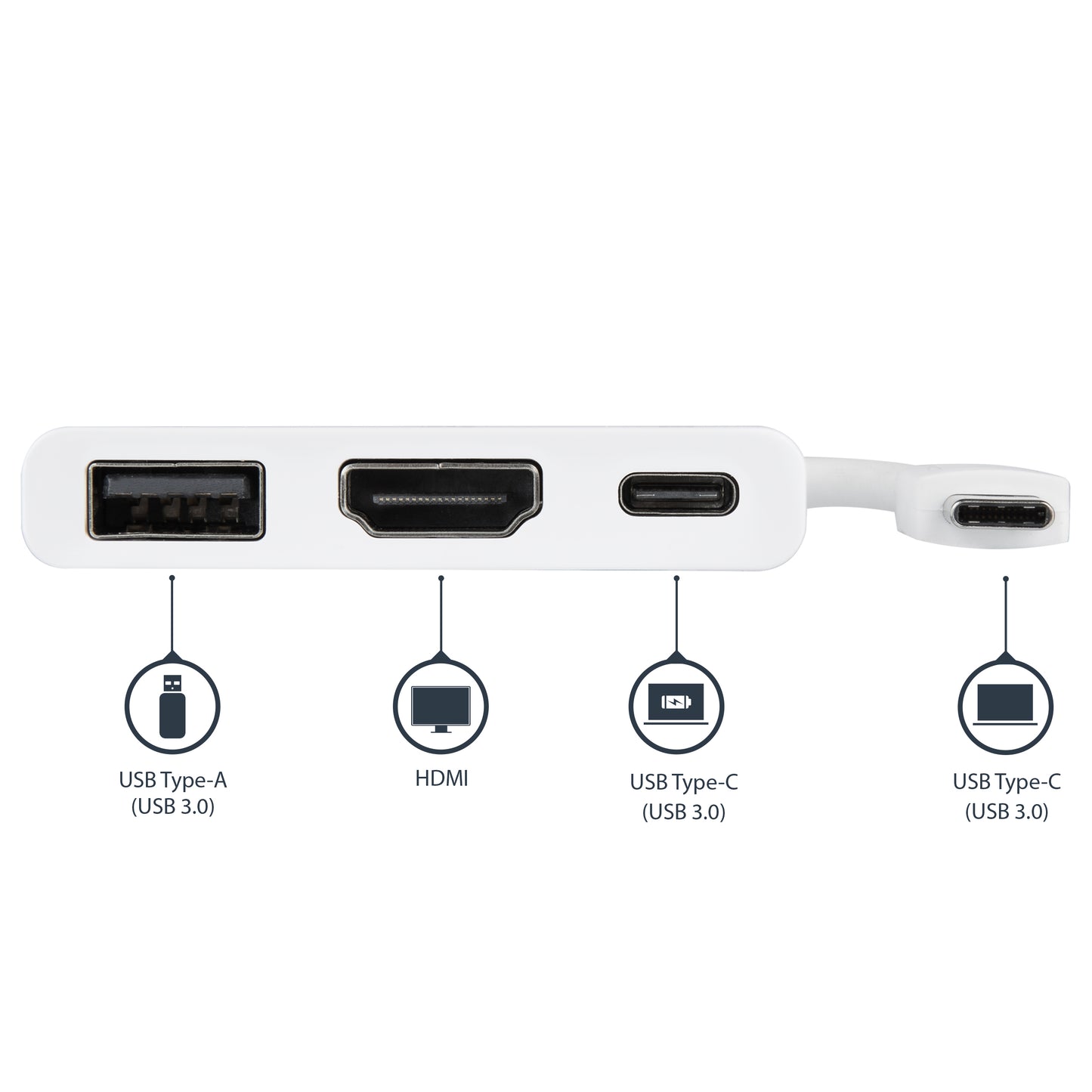 StarTech.com CDP2HDUACPW laptop dock/port replicator Wired USB 3.2 Gen 1 (3.1 Gen 1) Type-C White