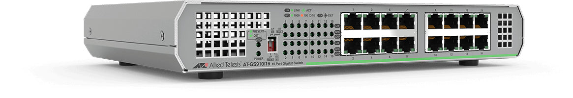 Allied Telesis GS910/16 Unmanaged Gigabit Ethernet (10/100/1000) Gray