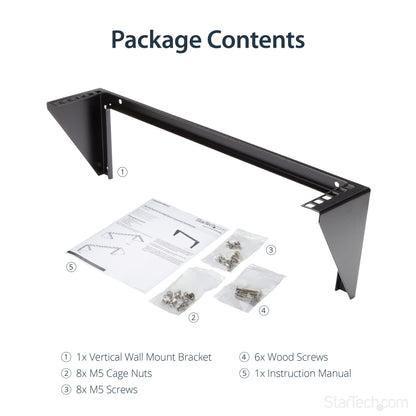 StarTech.com RK219WALLV rack cabinet 2U Wall mounted rack Black