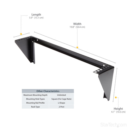 StarTech.com RK219WALLV rack cabinet 2U Wall mounted rack Black