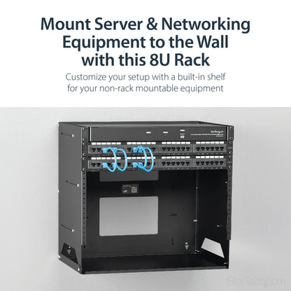 StarTech.com WALLSHELF8U rack cabinet 8U Wall mounted rack Black