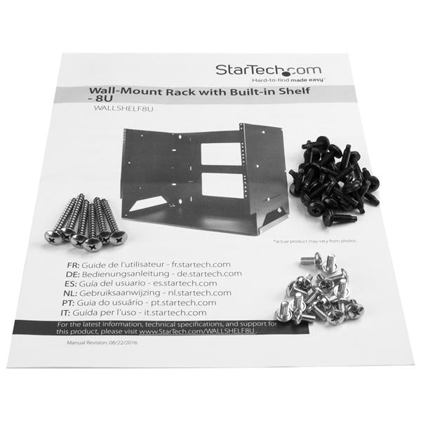 StarTech.com WALLSHELF8U rack cabinet 8U Wall mounted rack Black