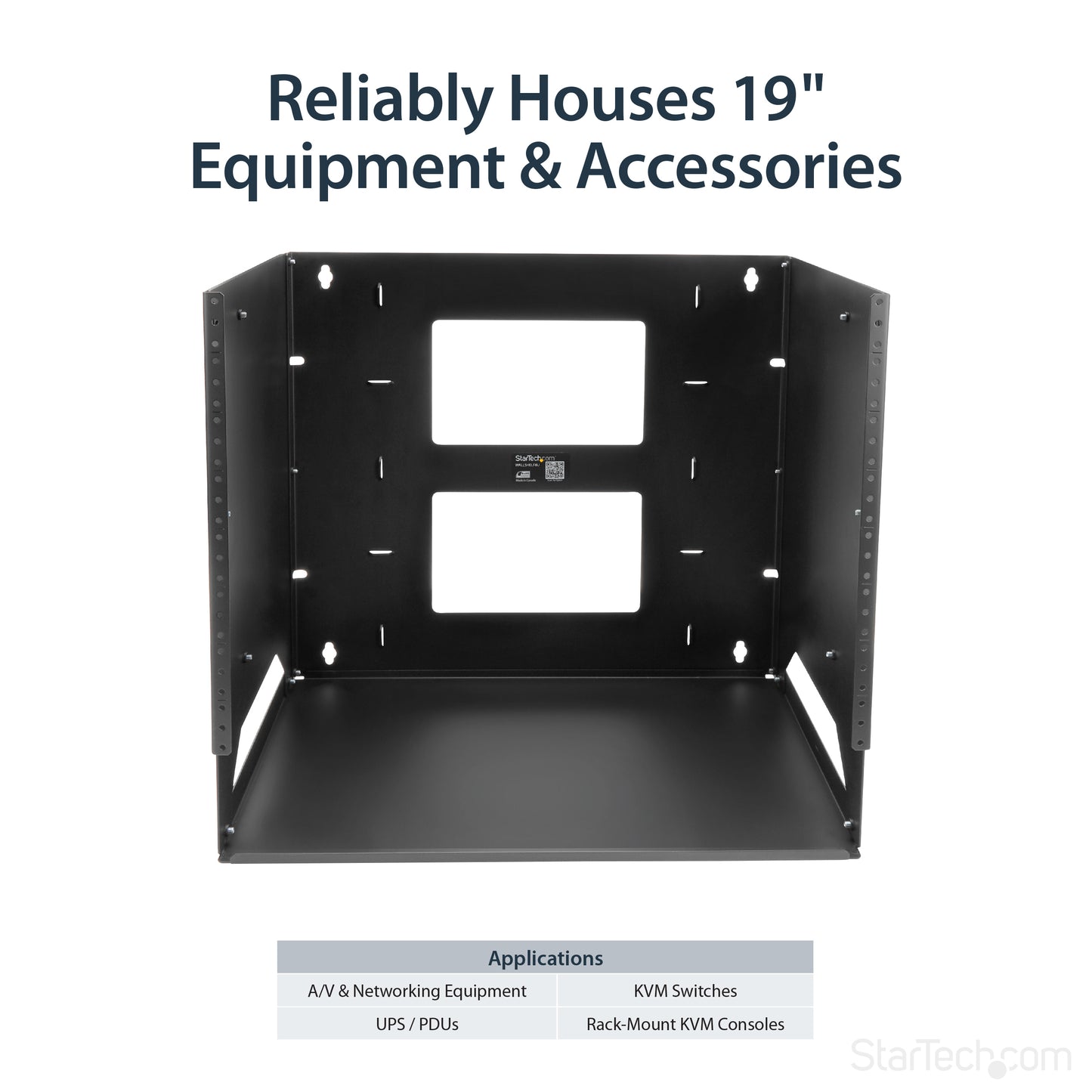 StarTech.com WALLSHELF8U rack cabinet 8U Wall mounted rack Black