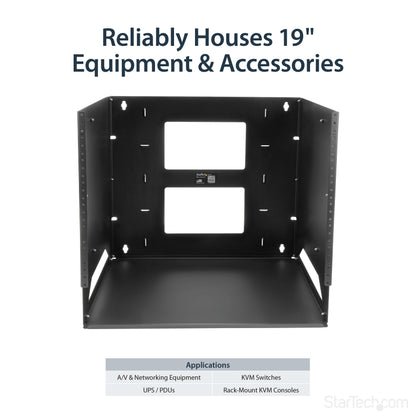 StarTech.com WALLSHELF8U rack cabinet 8U Wall mounted rack Black