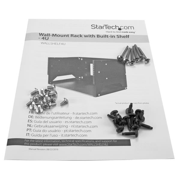 StarTech.com WALLSHELF4U rack cabinet 4U Wall mounted rack Black