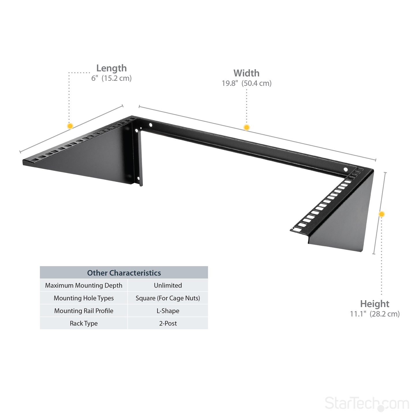 StarTech.com RK619WALLV rack cabinet 6U Wall mounted rack Black