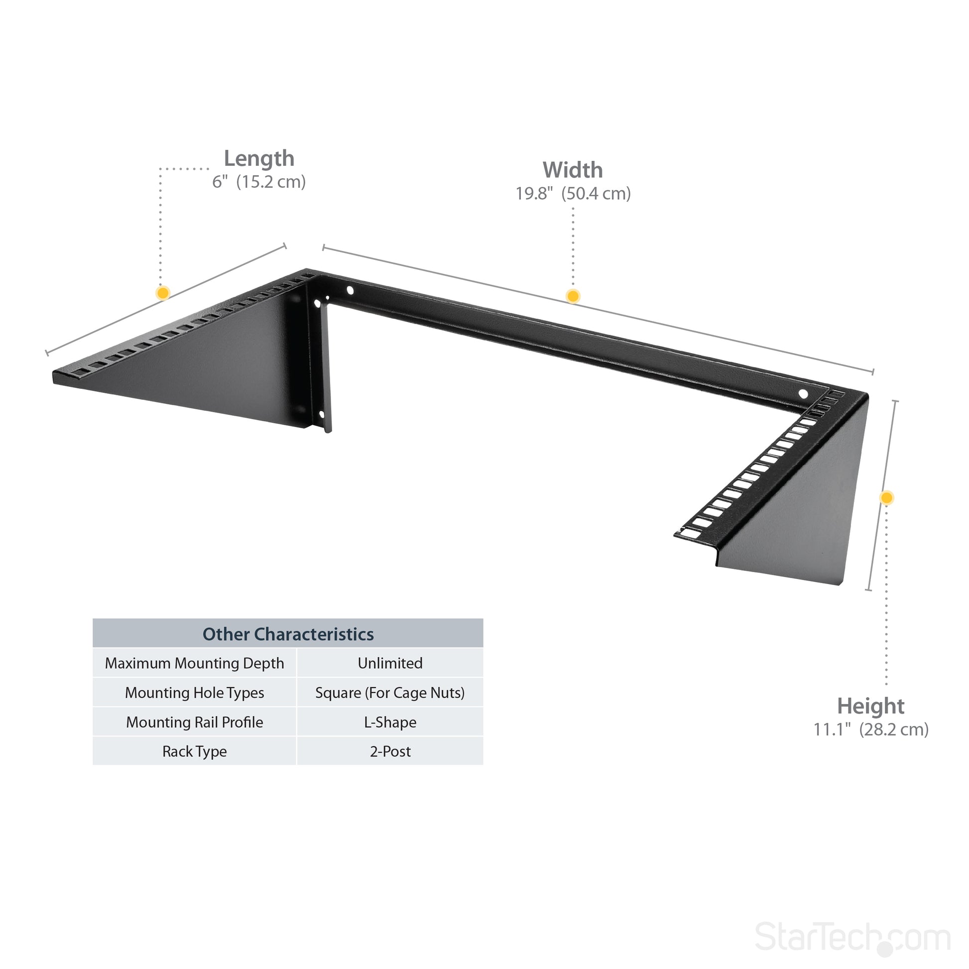 StarTech.com RK619WALLV rack cabinet 6U Wall mounted rack Black