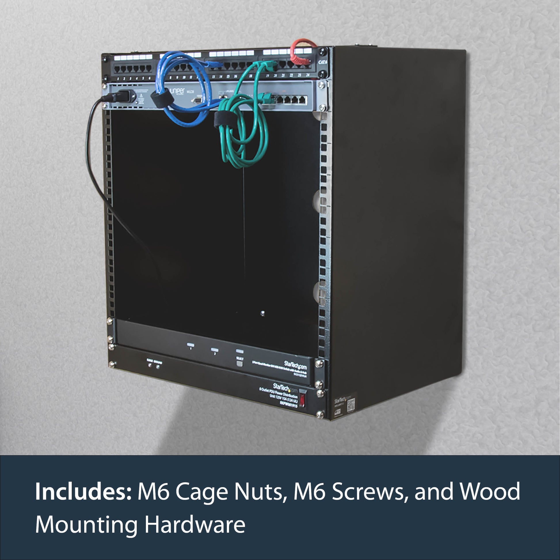 StarTech.com WALLMNT12 rack cabinet 12U Wall mounted rack Black