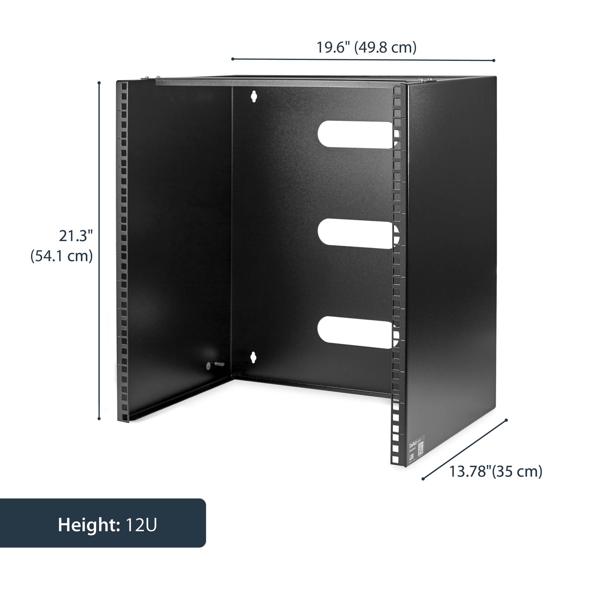 StarTech.com WALLMNT12 rack cabinet 12U Wall mounted rack Black