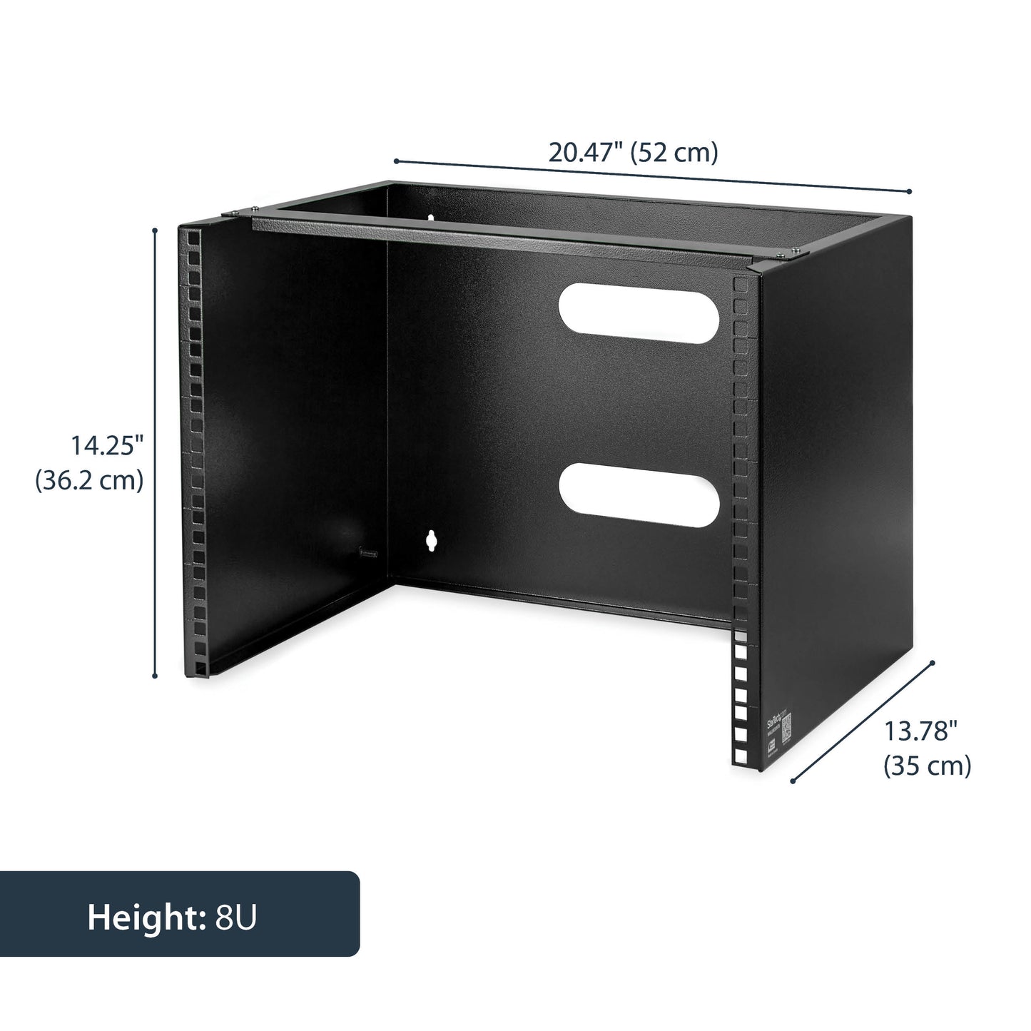 StarTech.com WALLMOUNT8 rack cabinet 8U Wall mounted rack Black