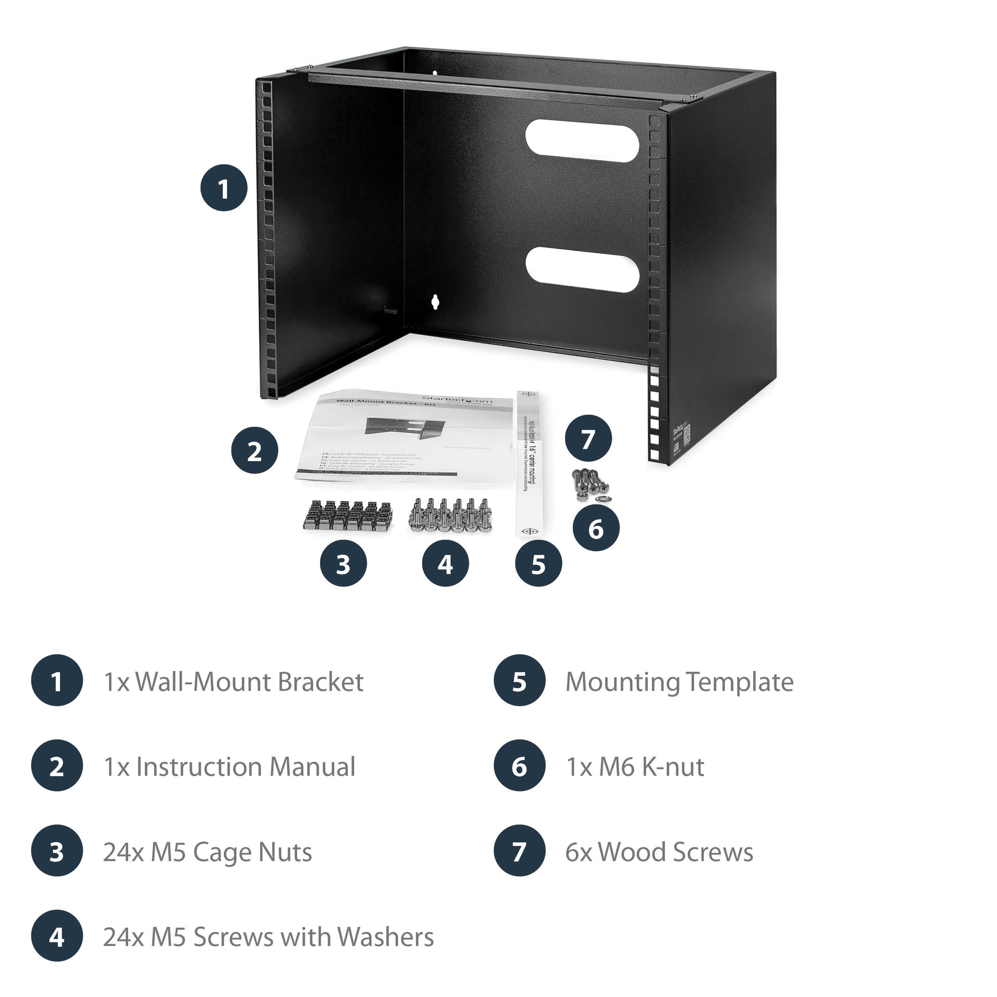 StarTech.com WALLMOUNT8 rack cabinet 8U Wall mounted rack Black