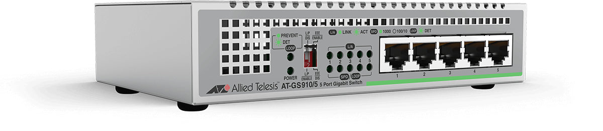 Allied Telesis GS910/5 Unmanaged 10G Ethernet (100/1000/10000) Gray
