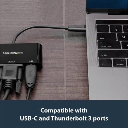 StarTech.com CDP2VGAUACP laptop dock/port replicator Wired USB 3.2 Gen 1 (3.1 Gen 1) Type-C Black