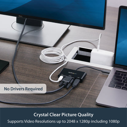 StarTech.com CDP2VGAUACP laptop dock/port replicator Wired USB 3.2 Gen 1 (3.1 Gen 1) Type-C Black