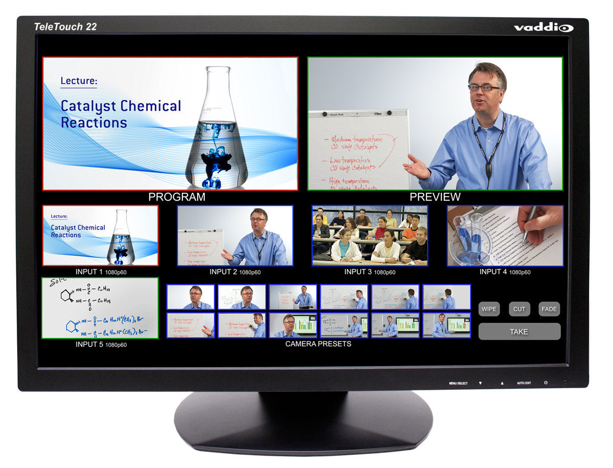 Vaddio TeleTouch 22 computer monitor 22" Full HD LCD Touchscreen Tabletop Black
