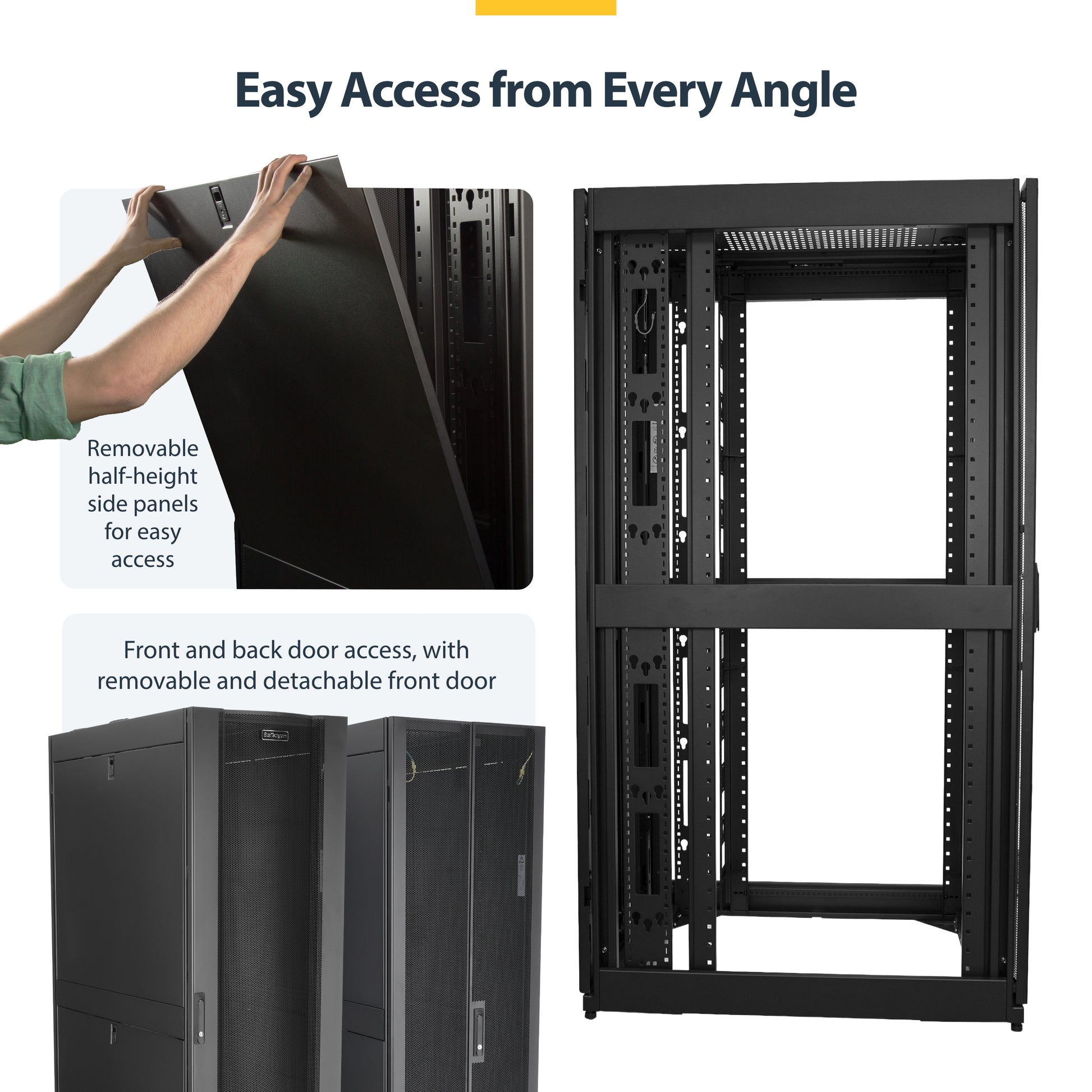 StarTech.com RK4242BK24 rack cabinet 42U Freestanding rack Black