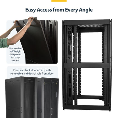 StarTech.com RK4242BK24 rack cabinet 42U Freestanding rack Black