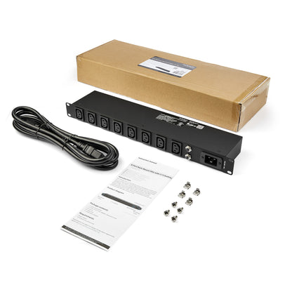 StarTech.com PDU08C13H power distribution unit (PDU) 8 AC outlet(s) 1U Black